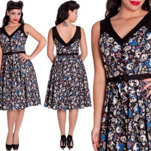 Size M Hell Bunny Skull & Shark Rockabilly Dress